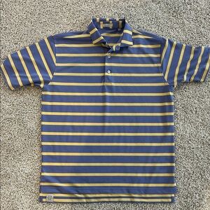 Purple and Yellow Striped Oliver Riley golf shirt